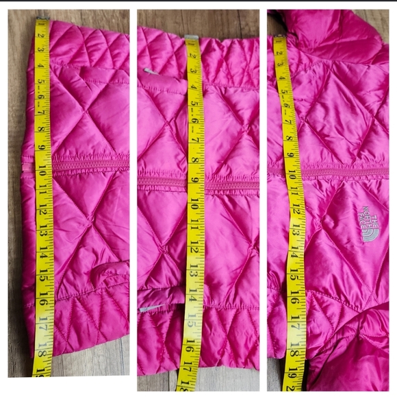 The North Face Girls 550 Goose Down diamond quilted puff Jacket hot pink 14 / 16 - Picture 15 of 16